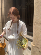 KERNEL COSMOS 24SS 伊甸园少女 法式复古刺绣领衬衫小白裙套装