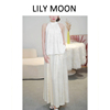 Lilymoon24春夏新中式法式设计感亚麻提花无袖挂脖小衫休闲