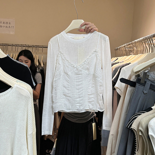 韩国东大门女装春秋奶系穿搭薄纱套装叠穿吊带背心两件套上衣