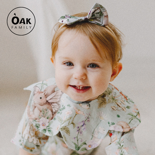 Oak Family新生婴儿口水巾竹棉防水吐奶巾0-3岁宝宝围嘴