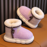 儿童棉靴女童2023冬季冬鞋，保暖宝宝雪地靴男童，棉鞋百搭中小童短靴