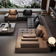 意式极简劳伦斯全真皮沙发组合设计师别墅牛皮大户型客厅大平沙发