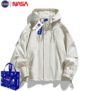NASA冲锋衣春秋户外加大码夹克男女款防水登山服拉链机能外套