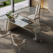 意式别墅阳台茶台桌现代简约客厅家用泡茶桌椅组合奢石岩板办