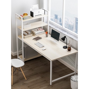 宜家乐简易电脑台式桌，家用简约租房一体桌，书桌书架组合卧室办公桌