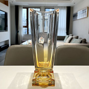 高级感轻奢欧式创意水晶玻璃富贵竹大口径插花花瓶客厅装饰摆件