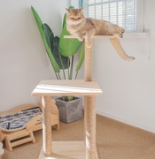 ins风环保实木简约小猫咪玩具跳台麻柱三层猫爬架小户型猫抓柱