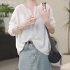 冰丝开衫2024韩版秋季圆领单排扣针织衫小众设计感长袖上衣女