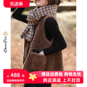 时尚保暖羊剪绒皮草马甲，2023冬季复合皮毛一体，羊毛羔背心外套