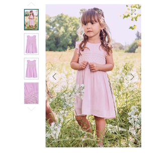 女童夏季纯色飞袖连衣裙 粉红色儿童英国荷叶洋气凉爽 雪纺公主裙