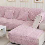 欧式毛绒沙发垫布艺防滑紫色通用坐垫客厅简约现代全包沙发套冬季