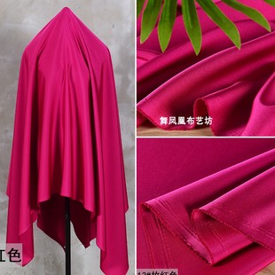 枚红色高档双面醋酸缎面料 丝滑光泽礼服吊带裙衬衫设计师布料