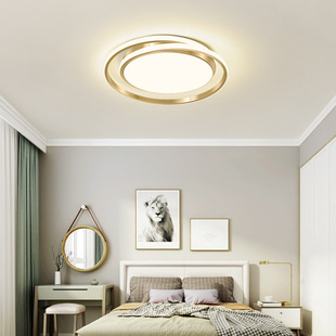北欧轻奢卧室吸顶灯简约现代房间个性创意圆形客厅书房led吸顶灯