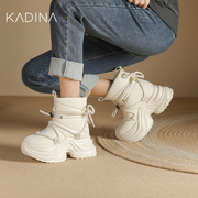 卡迪娜加绒雪地靴时尚高跟保暖女靴KWC230122