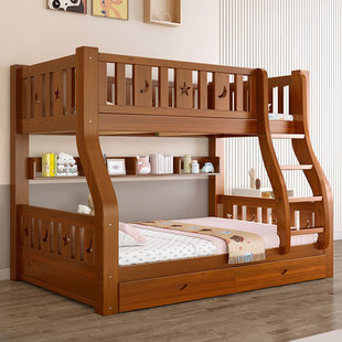 全实木上下床双层床上下铺，木床高低床子母，床成人儿童床小户型家用