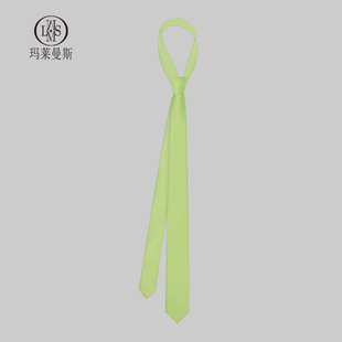 窄领带男衬衫装饰女学院风小众设计感时尚果绿色休闲年轻韩式5CM