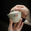 明知山志釉下彩纯手绘草莓粉色单盖碗茶杯大主人杯白瓷泡茶碗