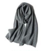 出口欧美羊绒围巾女冬季加厚保暖100%纯山羊绒针织围巾纯色通用