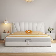 现代简约卧室1.8双人双人床大床储物榻榻米1.5主卧皮床