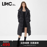 lincchic金羽杰风衣式，中长款羽绒服女冬季翻领时髦外套y21808159