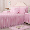 雪绒花粉色单件床裙床罩水晶绒加厚公主风2023年