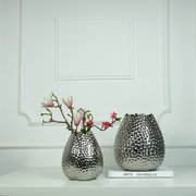 现代简约陶瓷电镀金银色花瓶摆件客厅时尚中式轻奢家居装饰品摆设