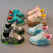 儿童低帮板鞋2023春秋，男童鞋子女童运动鞋，软底休闲中大童洋气
