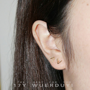 纯银耳钉三角几何小耳钉多耳洞，搭配养耳钉，设计感手工欧美风耳环