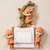 萌猴3d双开关贴墙贴保护套立体客厅卧室家用树脂创意个性猴子装饰