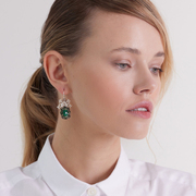 法国Lorina Balteanu天然水晶耳钩NAYA系列欧洲小众复古宫廷耳环