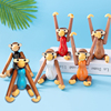 创意实木猴子摆件小挂件木质木偶家居装饰工艺品儿童房吉祥物玩偶