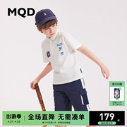 mqd童装男童夏季短袖套装，印花短袖t恤运动短裤两件套潮酷