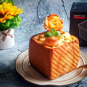 阳晨吐司模具450g 土司盒烤箱用面包金色波纹不粘带盖烘焙工具