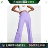 香港直邮潮奢 ASOS 女士设计宽松阔腿喇叭型淡紫色裤子