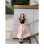 杨杨yangruoyu半岛美术馆夏季针织，拼接连衣裙设计感花苞长裙