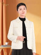 K&CH纤牌女装\2024春季白色简约优雅短款棉衣外套8482G176E1