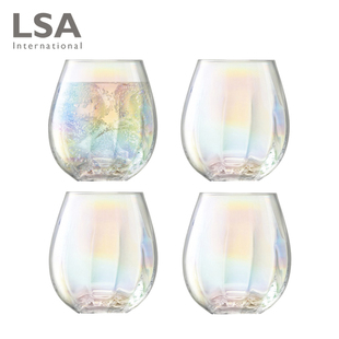 英国LSA进口彩虹珍珠色耐热水杯玻璃杯子套装家用高颜值女生ins风