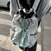 韩国抽绳双肩包男女书包春游旅行户外登山包超轻便携式背包大学生