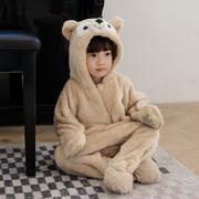 达菲熊衣服(熊衣服)宝宝，小熊连体衣秋冬装可爱超萌婴儿，儿童动物睡衣爬爬服