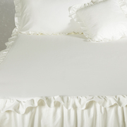 白色纯棉公主床裙单件防滑裙式床套I欧式花边少女全棉床罩床