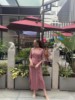 DVF2023春夏女装粉蓝鸢尾花印花针织桑蚕丝裹身连衣裙ABIGAIL