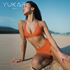 Yukari swim 分体比基尼泳衣女性感网红风纯欲带胸垫三点式温泉