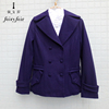 2件100元区自然元素紫色腰带双排扣高品质西装领羊毛外套