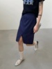 moment韩版chic设计感前开叉，波点半身裙夏季高腰，显瘦工装中裙