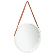 Vidaxl壁镜50cm白色客厅装饰镜化妆镜子卧室卫生间浴室镜澳洲