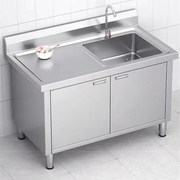销304厨房不i锈钢一体式水槽，柜水池橱柜带支架，平台双槽简易台