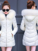 2023冬季羽绒服女韩版中长款羽绒服大毛领厚外套修身羽绒服女