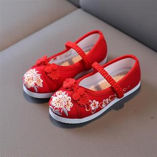 老北京儿童布鞋女童绣花鞋中国风儿童古装鞋子宝宝手工布鞋汉服鞋