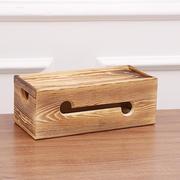 实木电线收纳盒整理线盒，木质插板线电源插座，头藏线盒桌面理线盒子