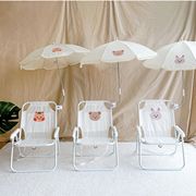 韩国ins儿童沙滩椅卡通动物户外防晒折叠椅便携式海边度假宝宝椅